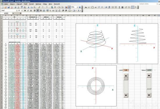 Conical (cone) helix in Excel