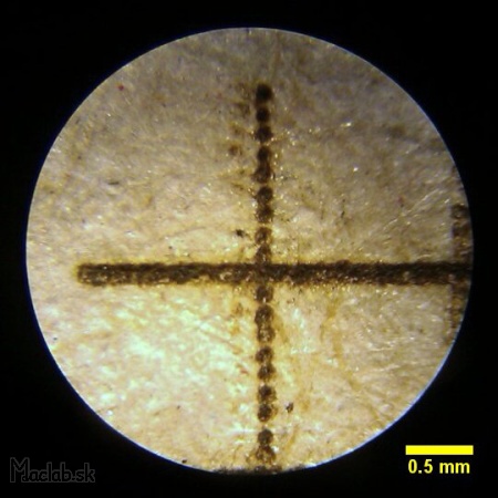 The resolution of the laser under a microscope