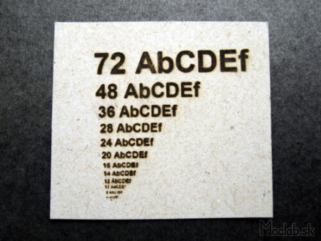 Laser-engraved font size