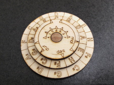 DIY wood circle of fifths laser engraved