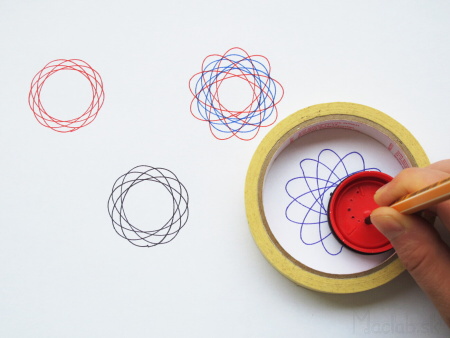 How make simple spirograph from bottle cup and tape